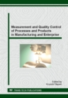 Image for Measurement and Quality Control of Processes and Products in Manufacturing and Enterprise