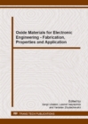 Image for Oxide Materials for Electronic Engineering - Fabrication, Properties and Application