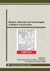 Image for Binders, Materials and Technologies in Modern Construction