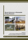 Image for Recent Advances in Renewable Energy Research