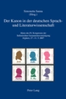 Image for Der Kanon in Der Deutschen Sprach- Und Literaturwissenschaft : Akten Des IV. Kongresses Der Italienischen Germanistenvereinigung, Alghero, 27.-31.5.2007