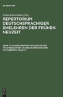 Image for Repertorium Deutschsprachiger Ehelehren Der Fruehen Neuzeit Erarbeitet Von Walther Behrendt, Stefanie Franke, Ulrich Gaebel,