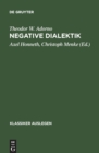 Image for Theodor W. Adorno: Negative Dialektik
