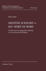 Image for Meister Eckhart - ein Wort im Wort