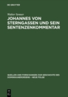 Image for Johannes von Sterngassen und sein Sentenzenkommentar: Teil 1: Studie