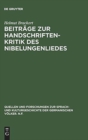 Image for Beitrage Zur Handschriftenkritik Des Nibelungenliedes