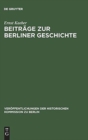 Image for Beitrage Zur Berliner Geschichte