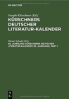 Image for Kurschners Deutscher Literatur-Kalender. 56. Jahrgang 1974