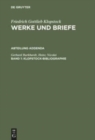 Image for Klopstock, Friedrich Gottlieb : Werke Und Briefe. Historisch-Kritische Ausgabe Section Addenda; Klopstock-Bibliographie