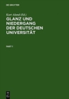Image for Glanz Und Niedergang Der Deutschen Universitat