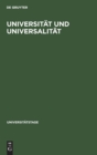 Image for Universitat und Universalitat