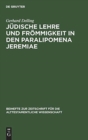 Image for Judische Lehre und Frommigkeit in den Paralipomena Jeremiae