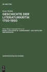 Image for Geschichte der Literaturkritik 1750-1950, Band 1, Das spate 18. Jahrhundert - Das Zeitalter der Romantik