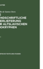 Image for Die Handschriftliche ?berlieferung Der Altslavischen Apokryphen