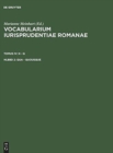 Image for Vocabularium iurisprudentiae Romanae, Hlbbd 2, Qua - quousque
