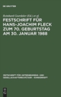 Image for Festschrift fur Hans-Joachim Fleck zum 70. Geburtstag am 30. Januar 1988
