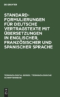 Image for Standardformulierungen f?r deutsche Vertragstexte mit ?bersetzungen in englischer, franz?sischer und spanischer Sprache