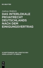 Image for Das Interlokale Privatrecht Deutschlands nach dem Einigungsvertrag