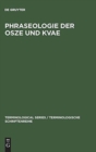 Image for Phraseologie der OSZE und KVAE