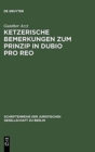 Image for Ketzerische Bemerkungen Zum Prinzip in Dubio Pro Reo