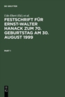 Image for Festschrift fur Ernst-Walter Hanack zum 70. Geburtstag am 30. August 1999
