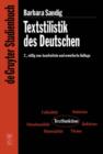 Image for Textstilistik des Deutschen