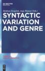 Image for Syntactic variation and genre : 70