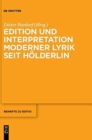 Image for Edition Und Interpretation Moderner Lyrik Seit H?lderlin