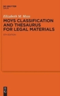 Image for Moys classification and thesaurus for legal materials