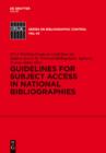 Image for Guidelines for Subject Access in National Bibliographies