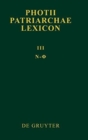 Image for Photii Patriarchae Lexicon, Volumen III, Ny - Phi
