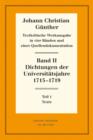 Image for Dichtungen der Universitatsjahre 1715-1719: 1: Texte. 2: Nachweise und Erlauterungen