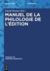 Image for Manuel de la philologie de l&#39;edition