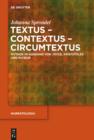 Image for Textus - Contextus - Circumtextus: Mythos im Ausgang von Joyce, Aristoteles und Ricoeur