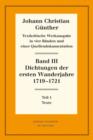 Image for Dichtungen der ersten Wanderjahre 1719-1721: 1: Texte. 2: Nachweise und Erlauterungen