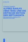Image for Alfred Rahlfs (1865-1935) Und Die Kritische Edition Der Septuaginta: Eine Biographisch-Wissenschaftsgeschichtliche Studie
