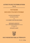 Image for Notkers des Deutschen Werke