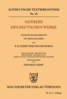 Image for Notkers des Deutschen Werke: 3. Band, 3. Teil: Der Psalter. Psalmus CI - CL nebst Cantica und Katechetischen Stucken