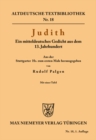 Image for Judith: Ein mitteldeutsches Gedicht aus dem 13. Jahrhundert