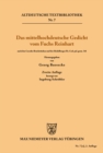 Image for Das mittelhochdeutsche Gedicht vom Fuchs Reinhart: nach den Casseler Bruchstucken und der Heidelberger Handschrift Cod. pal. germ. 341