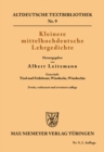 Image for Kleinere mittelhochdeutsche Lehrgedichte: 1. Heft: Tirol und Fridebrant, Winsbecke, Winsbeckin : 9