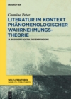 Image for Literatur Im Kontext Phanomenologischer Wahrnehmungstheorie: M. Blechers Poetik Des Empfindens
