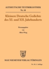 Image for Kleinere Deutsche Gedichte des XI. und XII. Jahrhunderts