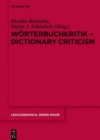 Image for Worterbuchkritik - Dictionary Criticism