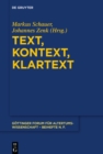 Image for Text, Kontext, Klartext: Festschrift fur Niklas Holzberg zum 70. Geburtstag