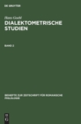 Image for Beihefte zur Zeitschrift fur romanische Philologie Dialektometrische Studien