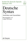 Image for Deutsche Syntax: Ansichten und Aussichten