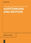 Image for Aufführung Und Edition