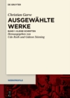 Image for Christian Garve: Ausgewahlte Werke: Band 1: Kleine Schriften