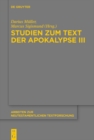 Image for Studien Zum Text Der Apokalypse III